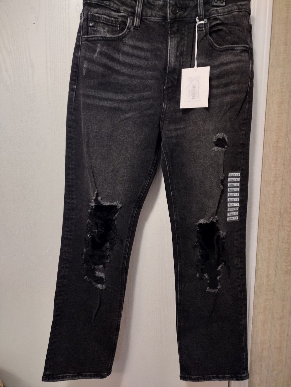 KanCan Black Denim Jeans 13/30 Distressed
